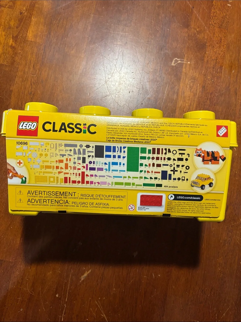 LEGO Classic Yellow Carrying Brick Box with Multi-Color Bricks